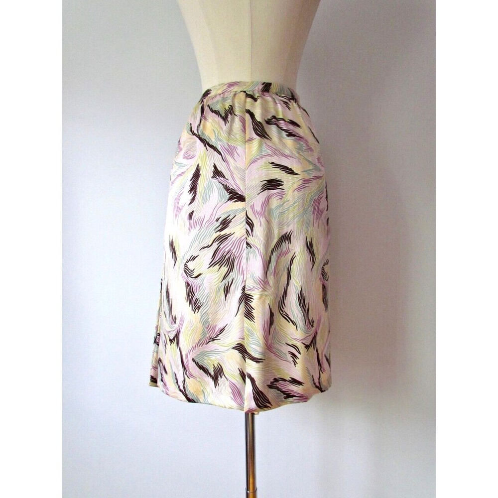 Missoni Silk Skirt Pastel Sz 40 4 Scarf Accent Runway As seen on Hollywood Star - Picture 4 of 16